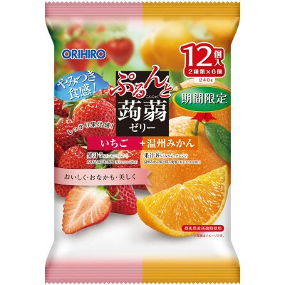 ぷるんと蒟蒻ゼリーパウチ　いちご＋温州みかん