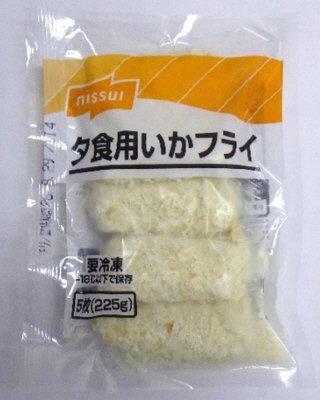 夕食用いかフライ