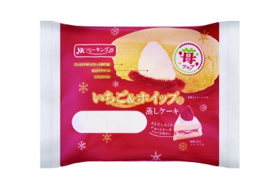 いちご＆ホイップの蒸しケーキ