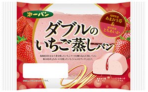 ダブルのいちご蒸しパン