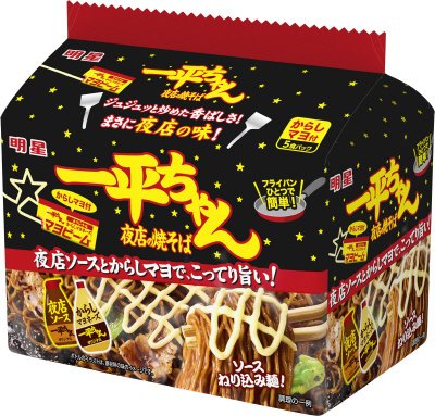 一平ちゃん夜店の焼そば　袋　からしマヨ付　５食パック　ケース