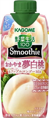 野菜生活１００　Ｓｍｏｏｔｈｉｅ　おかやま夢白桃＆アップルマンゴーＭｉｘ