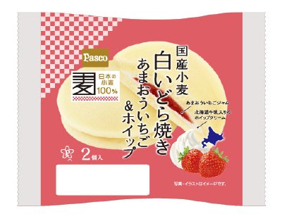 国産小麦　白いどら焼きあまおういちご＆ホイップ２個入