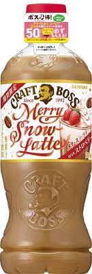サントリーコーヒー　クラフトボス　メリースノーラテｗｉｔｈストロベリー　５００ｍｌペットシール付