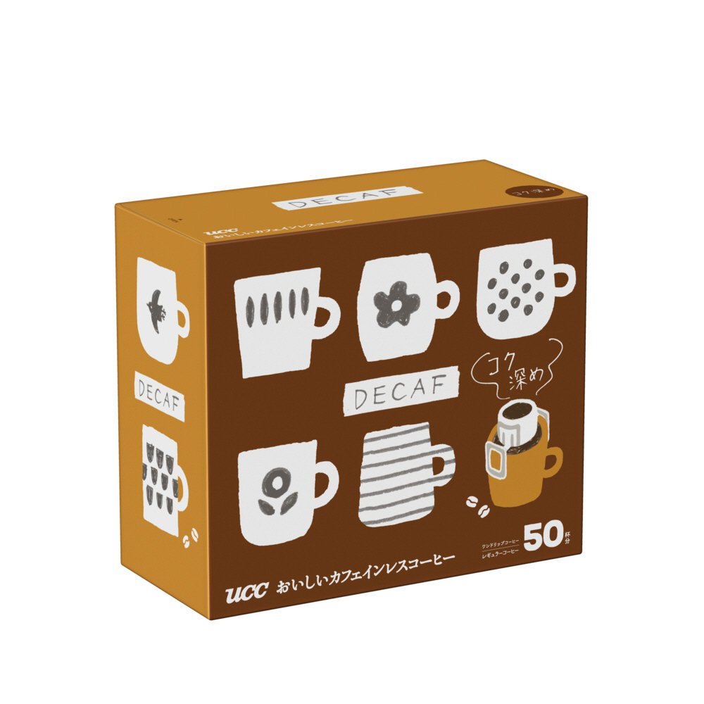 UCC おいしいカフェインレスコーヒー　ワンドリップコーヒー コク深め50P(EC)