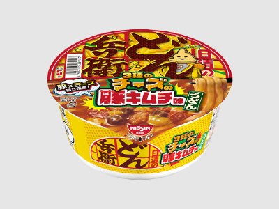 日清のどん兵衛　３種のチーズの豚キムチ味うどん