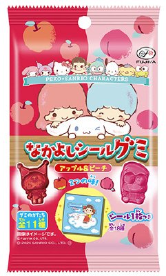 ペコ×サンリオキャラクターズなかよしシールグミ（アップル＆ピーチ）