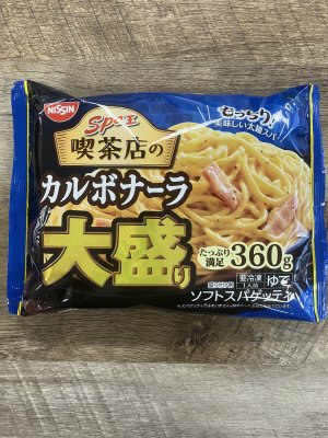 日清スパ王喫茶店のカルボナーラ　大盛り
