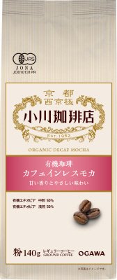 小川珈琲店 有機珈琲 カフェインレスモカ 粉140G