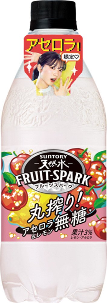 サントリー　天然水　ＦＲＵＩＴーＳＰＡＲＫ　アセロラ＆レモン　５００ｍｌペット　アイキャッチ付