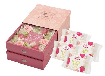 スイーツ＆フラワーBOX　六本木アマンド　あまおう苺のフラワーケーキ（M-YJ-PAF）
