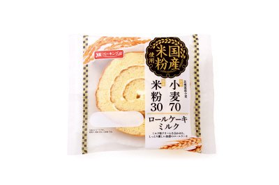 国産小麦７０米粉３０ロールケーキ　ミルク