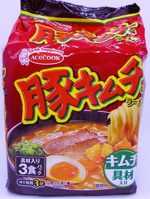 （袋）豚キムチ味ラーメン　具材入り３食パック