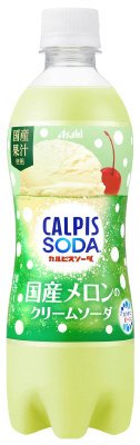 カルピスソーダ（Ｒ）　国産メロンのクリームソーダ　ＰＥＴ５００ｍｌ