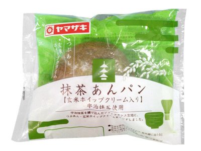 山崎製パン　抹茶あんパン（玄米ホイップクリーム入り）宇治抹茶使用