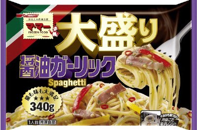 マ・マー大盛りスパゲティ　醤油ガーリック(12春)