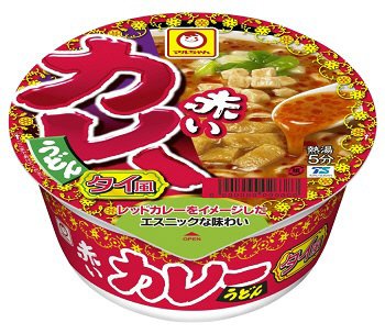 赤いカレーうどん　タイ風