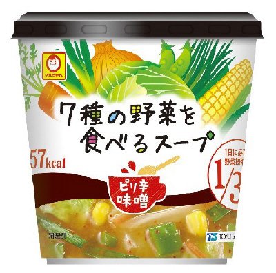 7種の野菜を食べるスープ　ピリ辛味噌