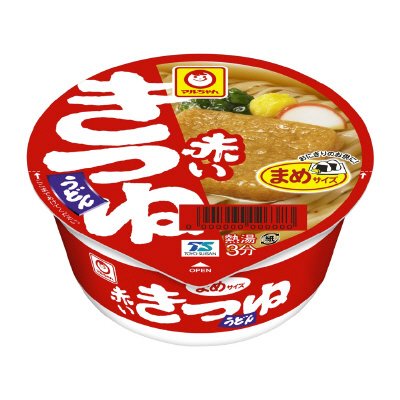 赤いまめきつねうどん西