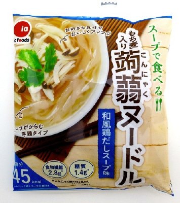 スープで食べる蒟蒻ヌードル（和風鶏だしスープ味）