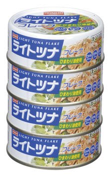 ライトツナフレークひまわり油使用4缶シュリンク