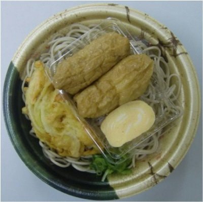 レンジいなりと天ぷらそば定食
