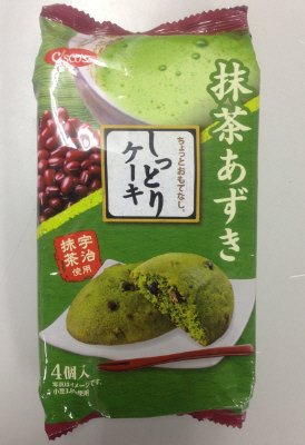 しっとりケーキ抹茶あずき