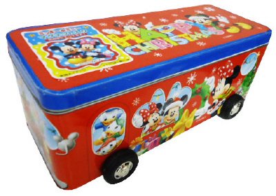 マグネット付きお菓子バス缶