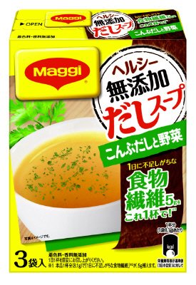 マギー　ヘルシー無添加だしスープこんぶだしと野菜　３袋入り