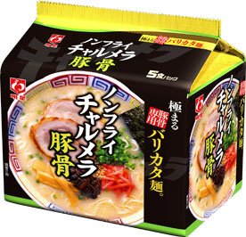 明星　ノンフライチャルメラ　豚骨　５食パック