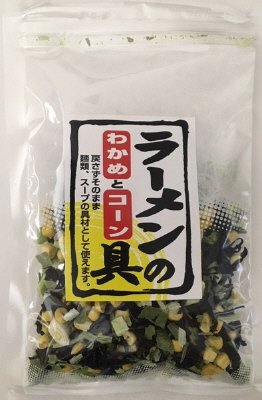 ラーメンの具わかめとコーン