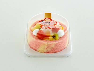 桃色フルーツケーキ