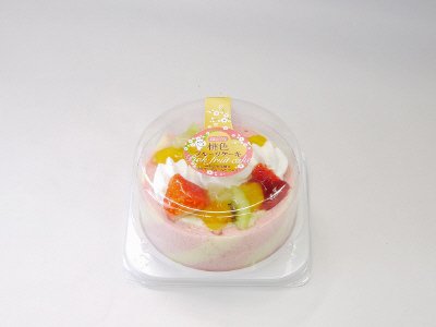 桃色フルーツケーキ