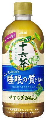 「アサヒ　十六茶プラス」やすらぎブレンド　キャンペーンシール付き