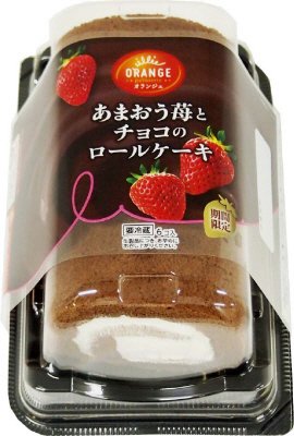 あまおう苺とチョコのロールケーキ