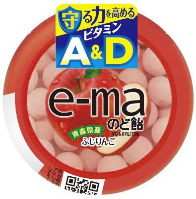 ｅ－ｍａのど飴容器　ビタミンＡ＆Ｄふじりんご