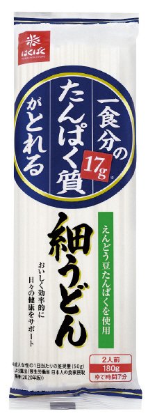 一食分のたんぱく質がとれる細うどん