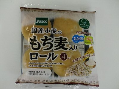 国産小麦のもち麦入りロール４個入