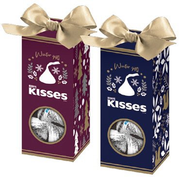 ウインターギフトボックス　リボン付き　キス　ミルクチョコ　１０Ｐ