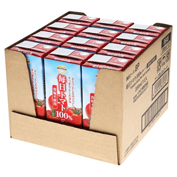 毎日トマト100%ジュース 食塩不使用(ケース)